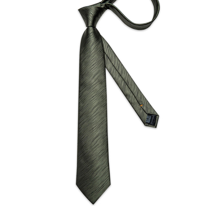 mens silk deep green striped tie handkerchief cufflinks set with tie ring