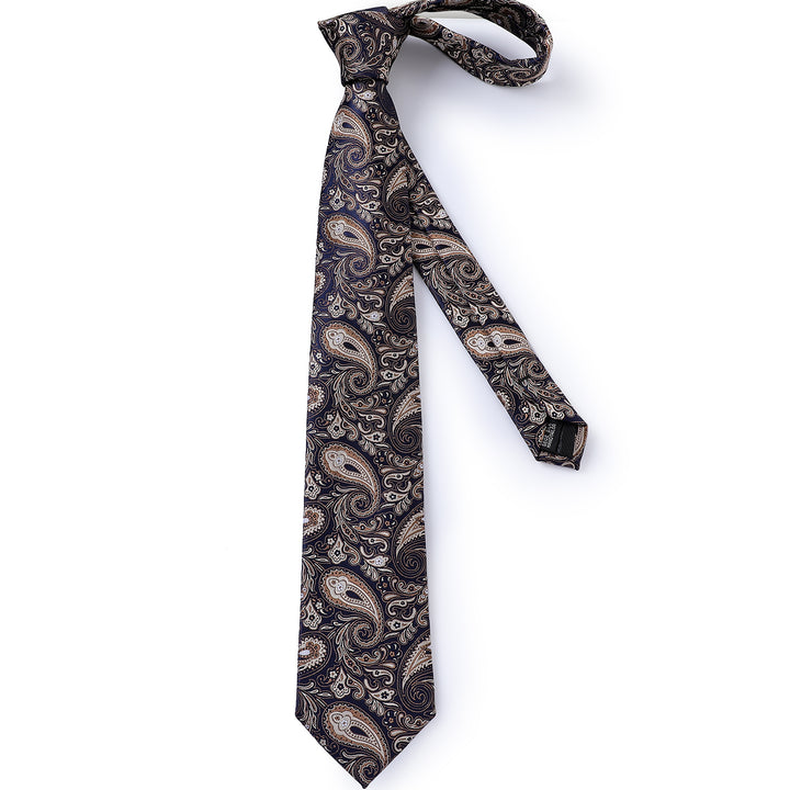 blue brown paisley mens silk fashion silly ties