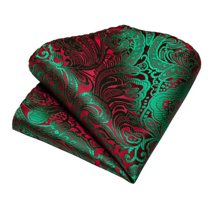 floral red green tie for wedding