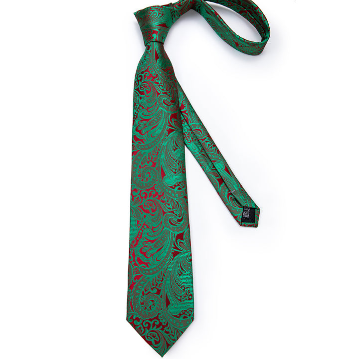 red green floral mens silk sustainable ties