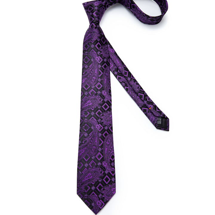 purple paisley unique tie