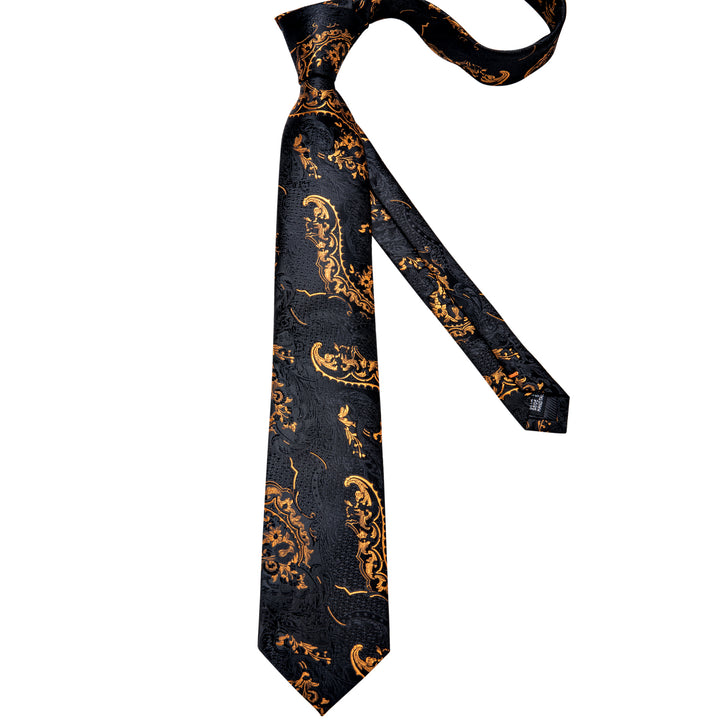 black glod silk mens dressing tie