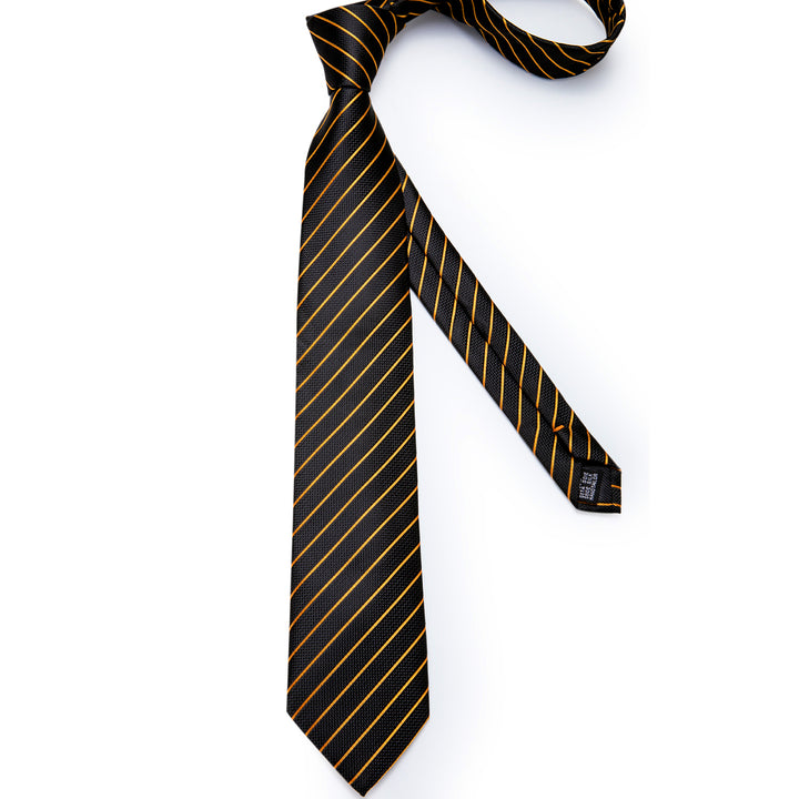 Black Tie Brown Striped man's tie