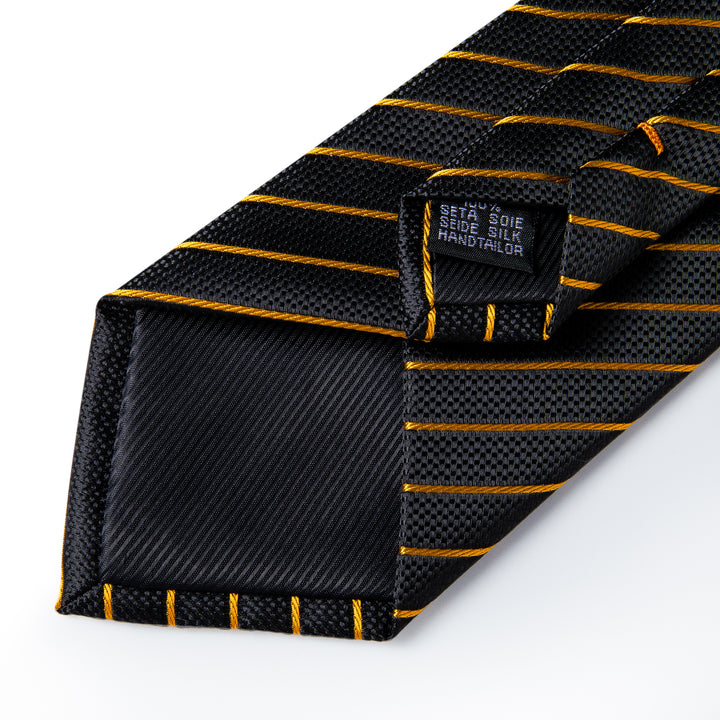 Black Tie Brown Striped mens knitted tie