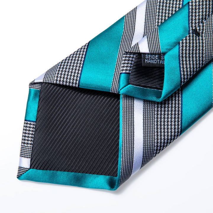 blue grey white striped silk mens ties - sale
