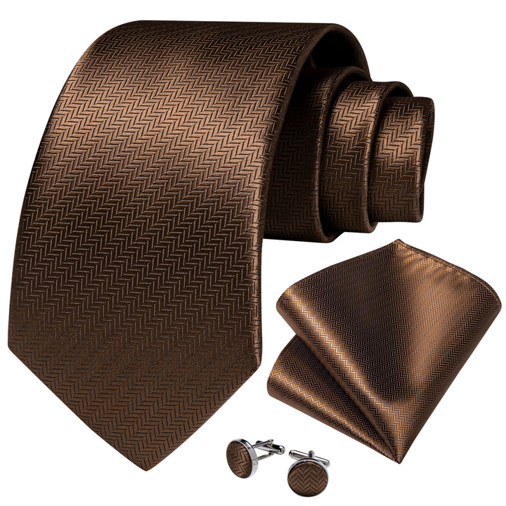 Mens Tie Brown Silk stripe neckties