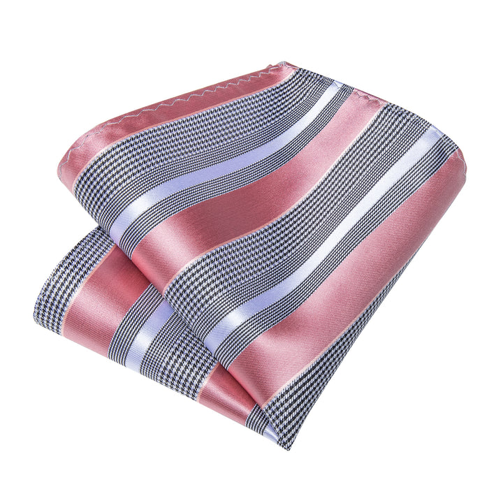 silk striped ties handkerchief cuff links set