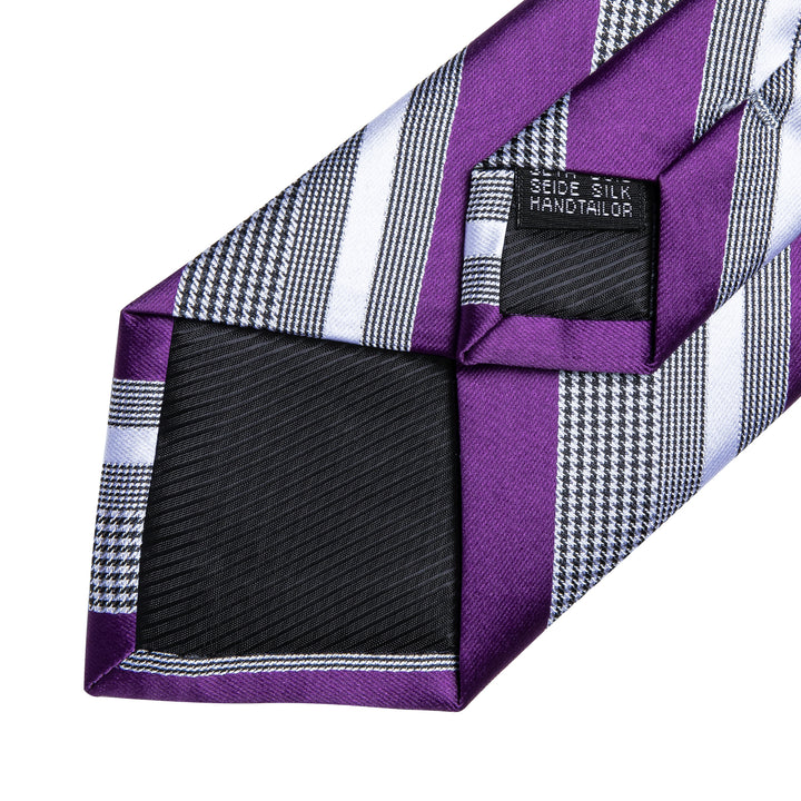 Purple Grey Striped Silk skinny ties for sale