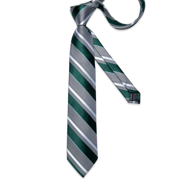 striped dark green fun tie