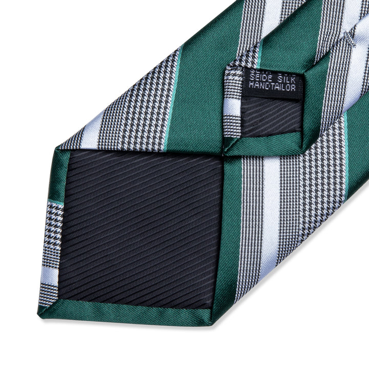 striped dark green mens knitted ties