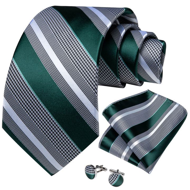 striped dark green emerald ties