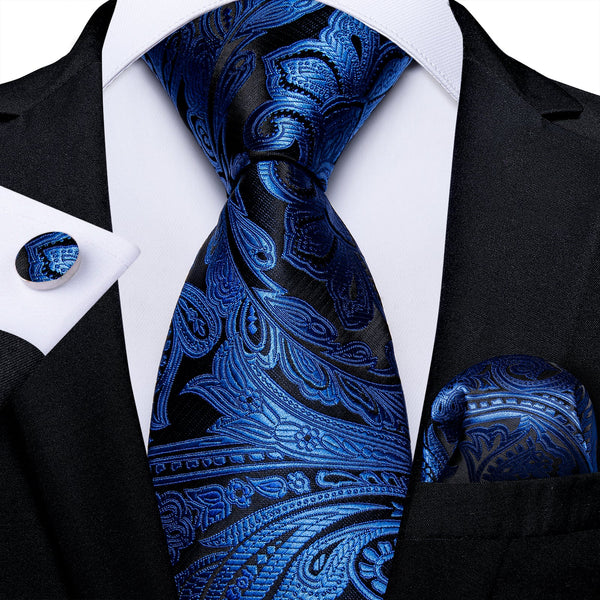 Blue Floral Silk Men's Tie