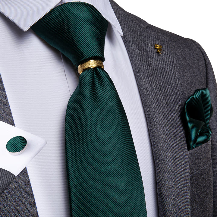 solid Deep green suit tie