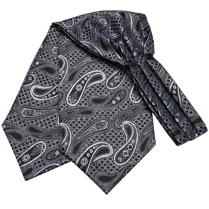 paisley black men’s knitted tie