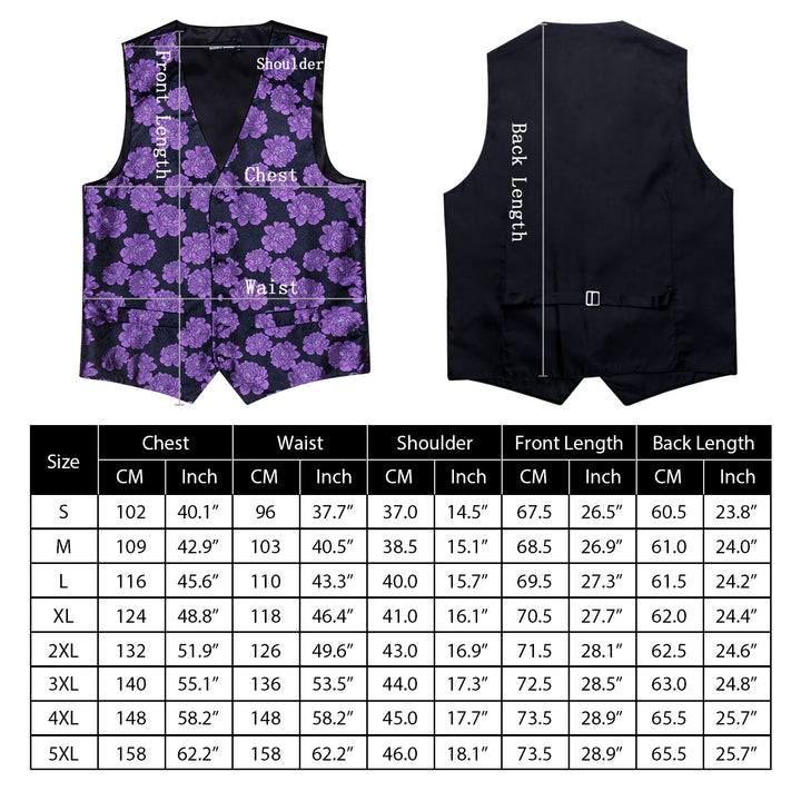 male vest outfits size chart
