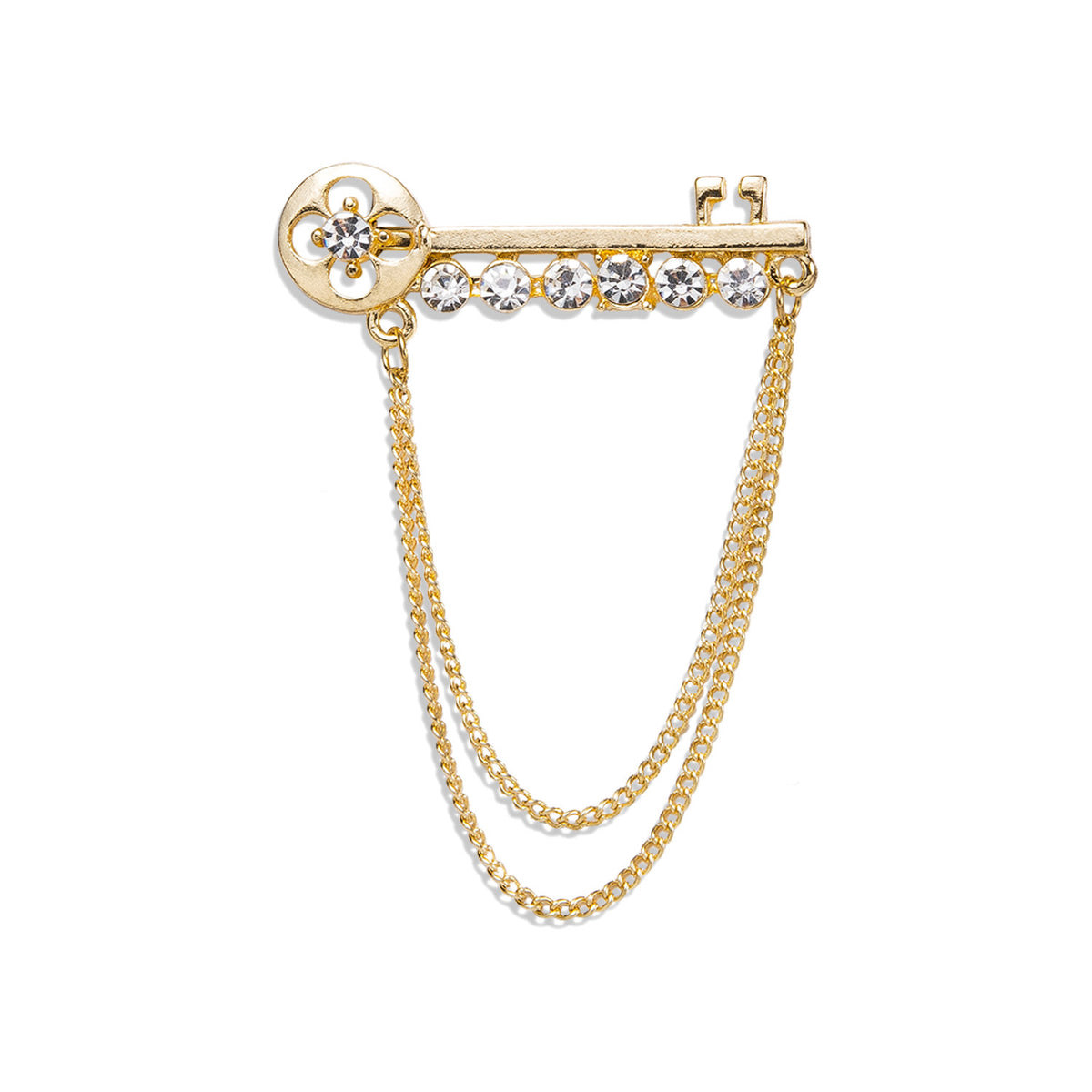 Ties2you Golden Flower Key Rhinestone Lapel Pin – ties2you