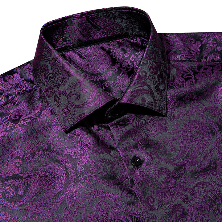 mens purple paisley mens silk essentials shirt