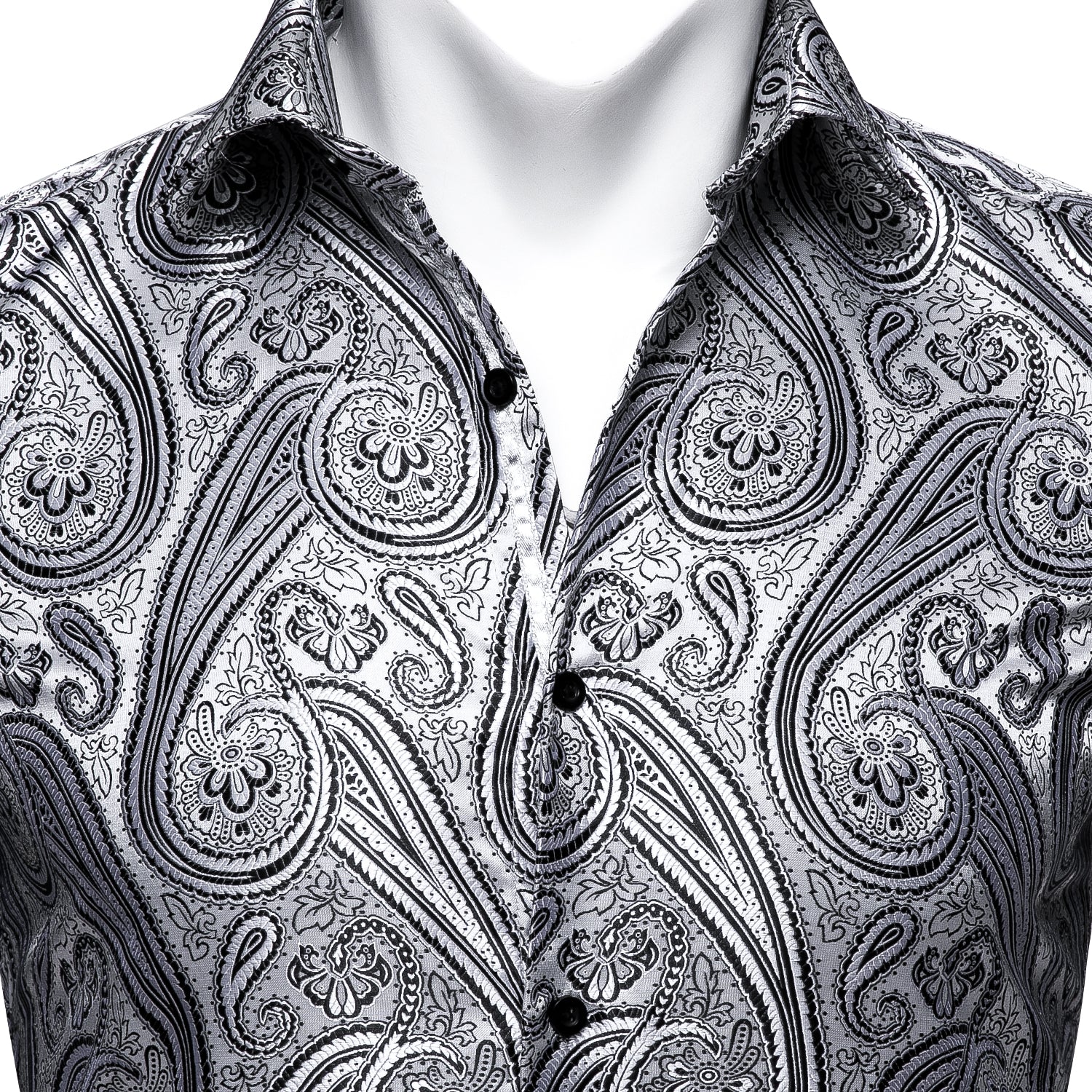 Silk Long Sleeve Shirt Grey