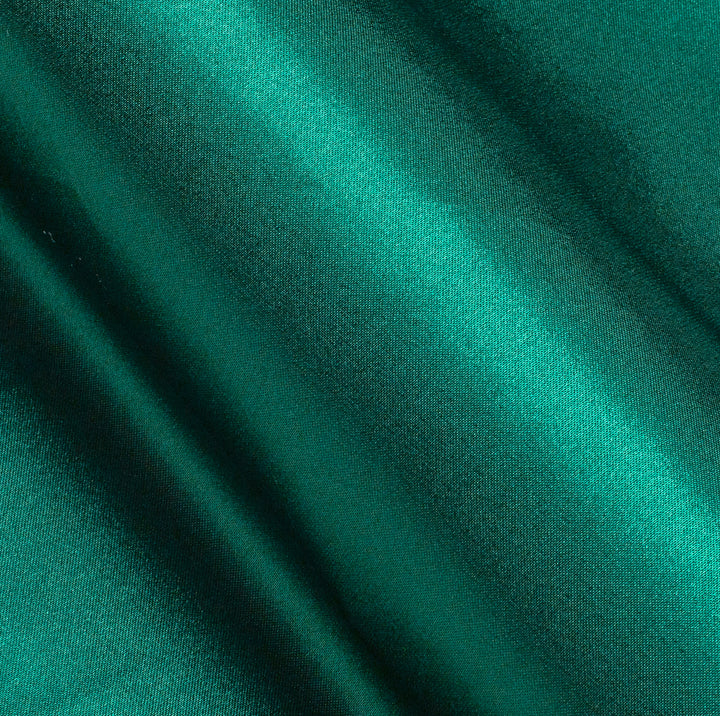 Dark Green Solid Silk Men's Long Sleeve Shirt