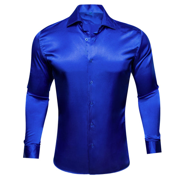 royal blue dress shirt for men Mens Single Pocket Logo Modern Fit Stretch - Dress it up with the classic button up shirt Men's Blue Paisley Shirt |