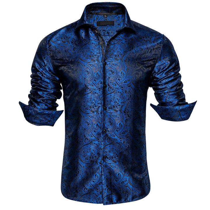 Blue Paisley Men's Long Sleeve Shirt – ties2you