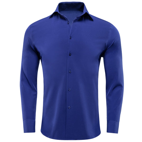 Royal Blue Solid Men's Long Sleeve Shirt
