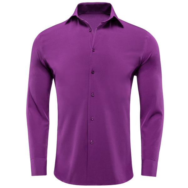 Sauce Purple Solid Men's Long Sleeve Shirt