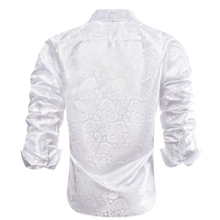 mens silk paisley off white shirt