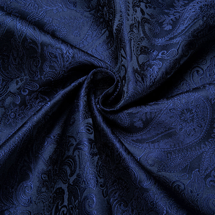 navy blue paisley silk button down mens shirt