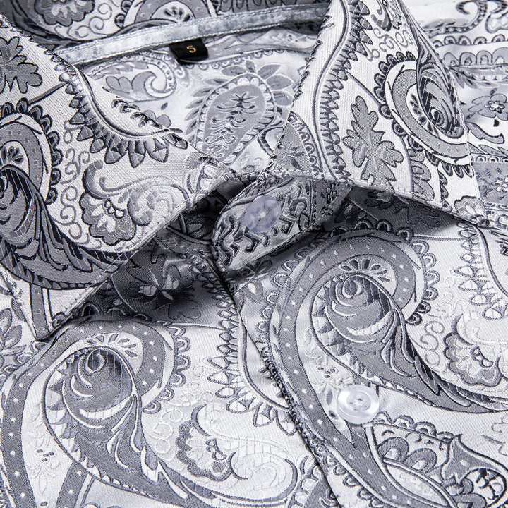 gray paisley button up shirts for men