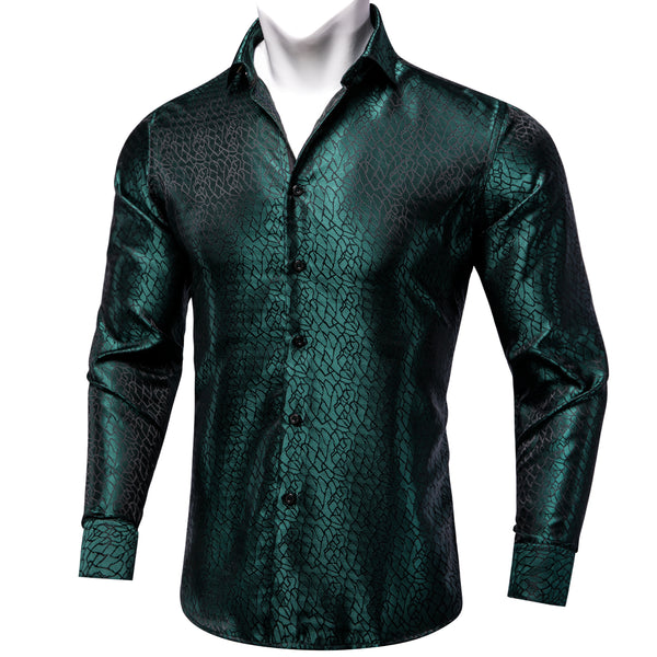 Dark Green Novelty Men's Long Sleeve Shirt
