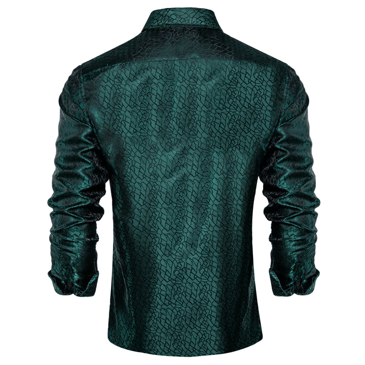 Dark Green Novelty Men's Long Sleeve Shirt