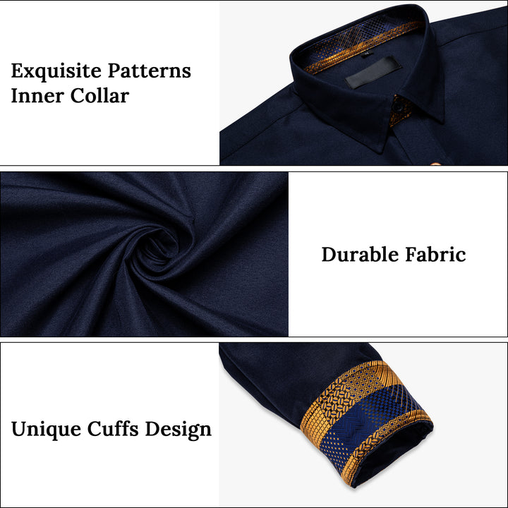 Stitching solid blue shirts