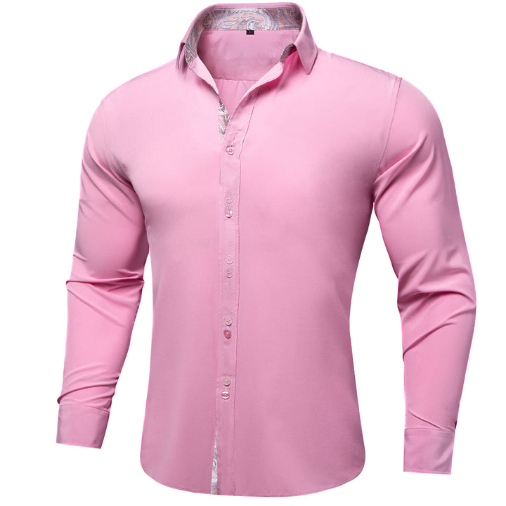 blush mens dress shirt Black n Bianco Boys' Signature Sateen Long Sleeve Dress Shirt in Blush Peach