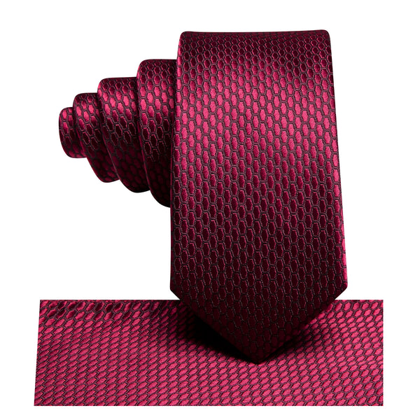 Wine Red Solid Silk Children's Necktie Pocket Square Set