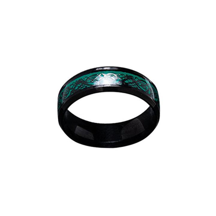 Men's Tie Accessories Black Green Floral Tie Ring