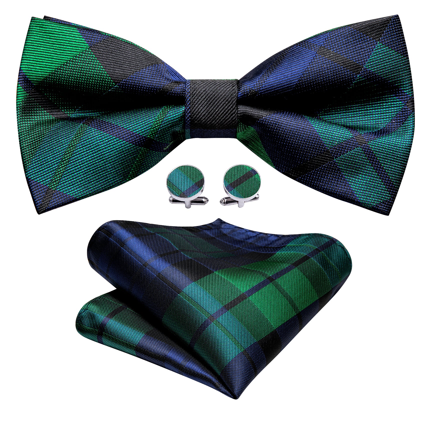 Men's Solid Burgundy Satin Bow Tie & Pocket Square Set – Pre-tied, Adjustable, Prom Party