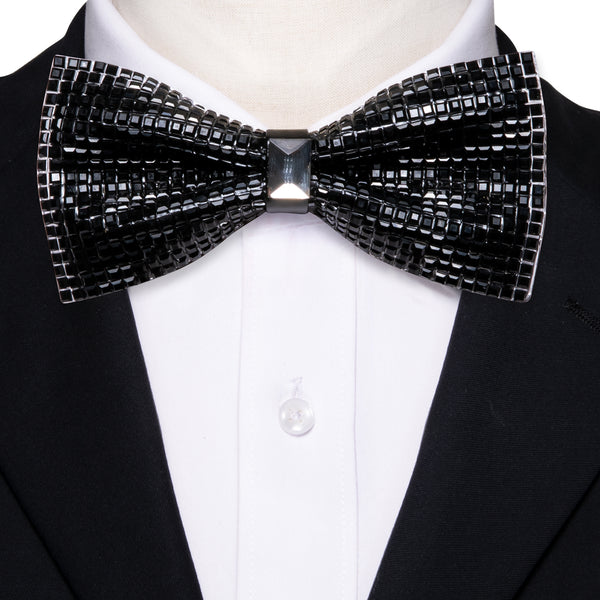 Black Imitated Crystal Men's Pre-tied Bowtie for Party