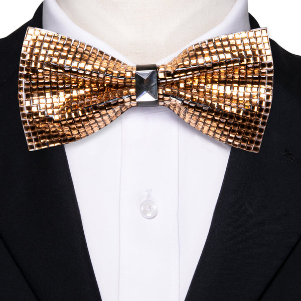 Golden Imitated Crystal Men's Pre-tied Bowtie for Party