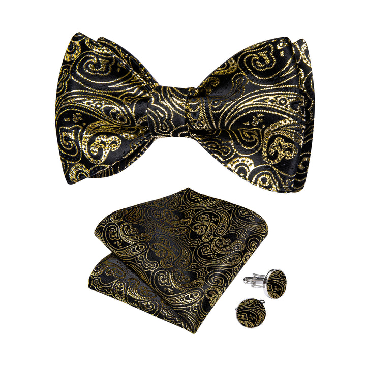 black and gold bow tie