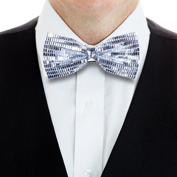 Ties2you Rhinestone Bowtie Pure White Imitation Crystal Men's Pre-Tied Bowtie For Party