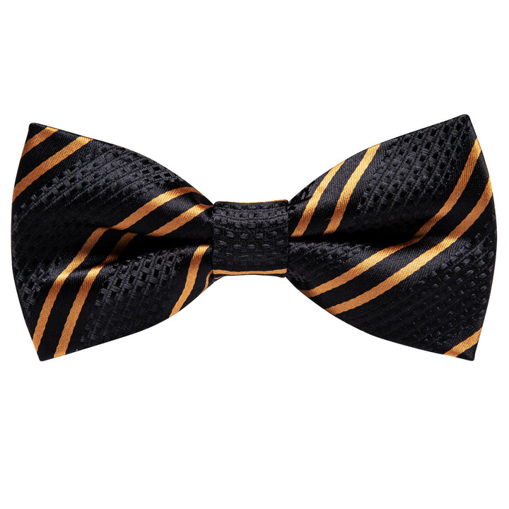 black gold striped mens silk cheap bow ties