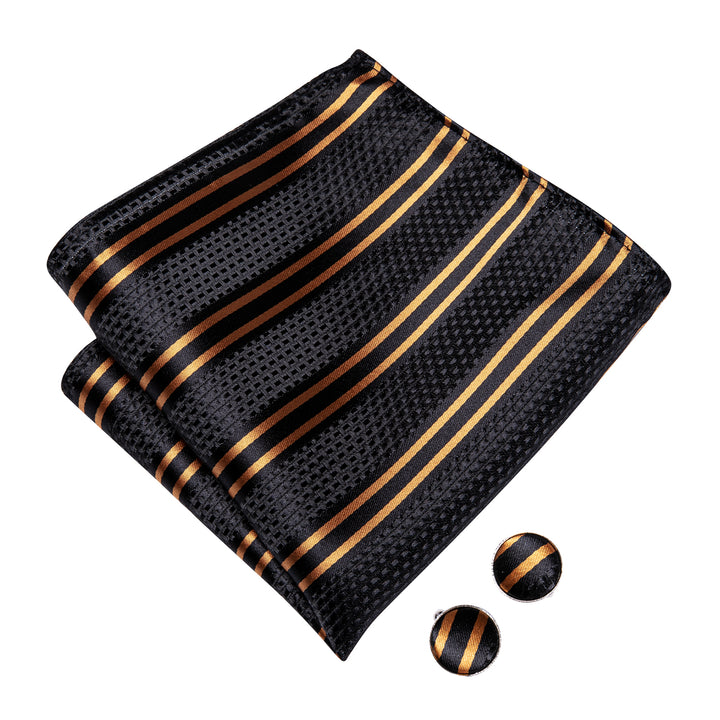 striped gold black bowtie pocket square