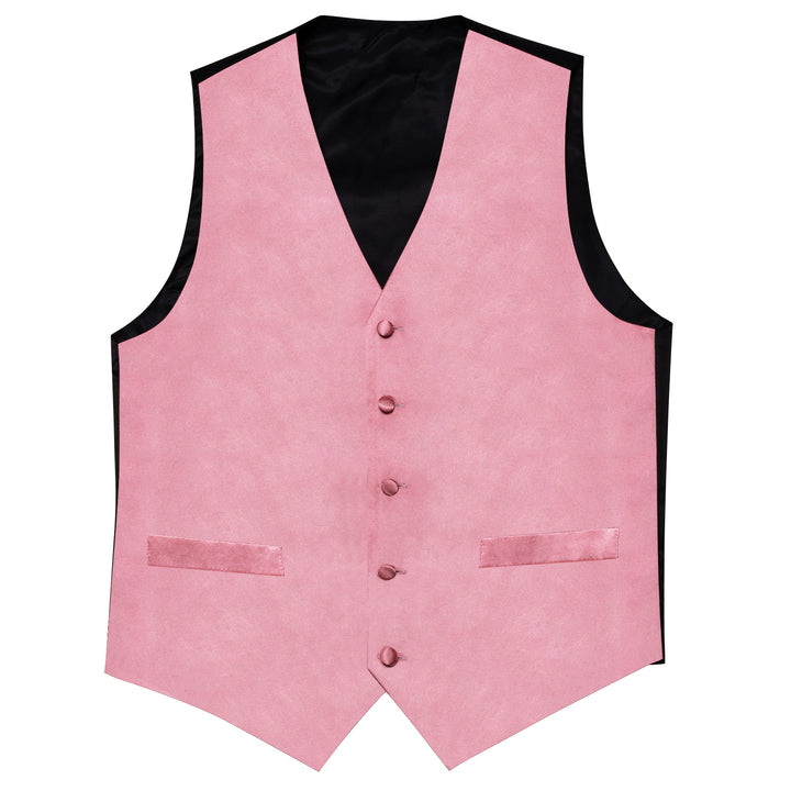 Satin Baby Pink Solid Men's Vest Tie Set
