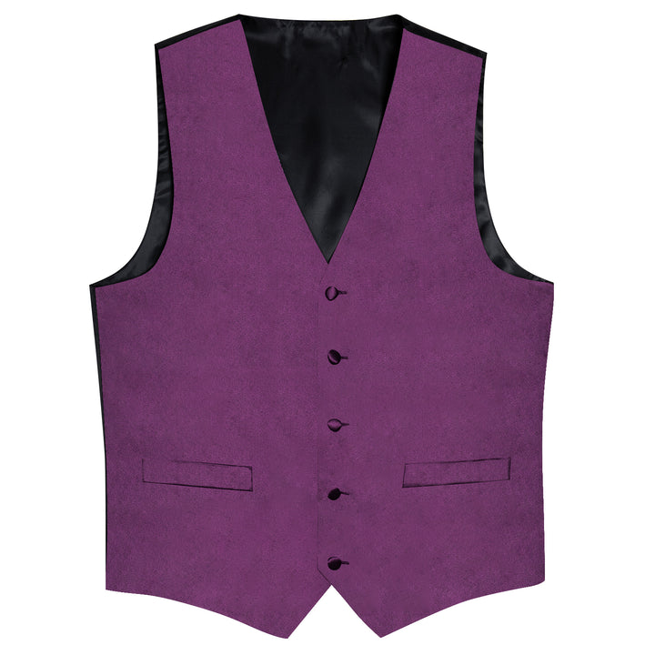 Satin Dark Purple Solid Men's Vest 