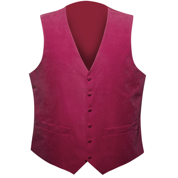 Purple Red Solid Splicing Jacquard Men's Vest