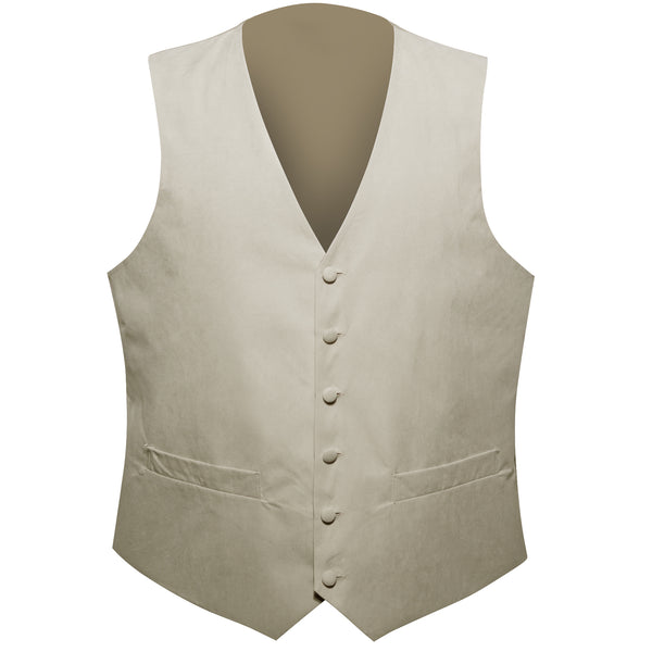 Light Bean Green Solid Splicing Jacquard Men's Vest