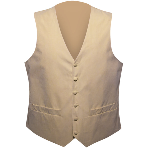Khaki Brown Solid Splicing Jacquard Men's Vest