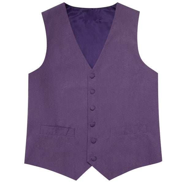Dark Purple Solid Splicing Jacquard Men's Vest