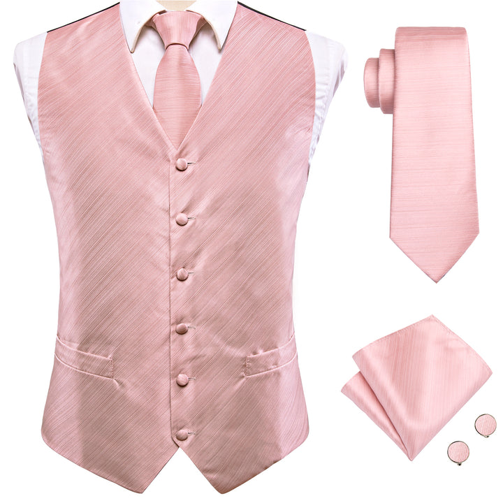 Baby Pink Solid business vest mens